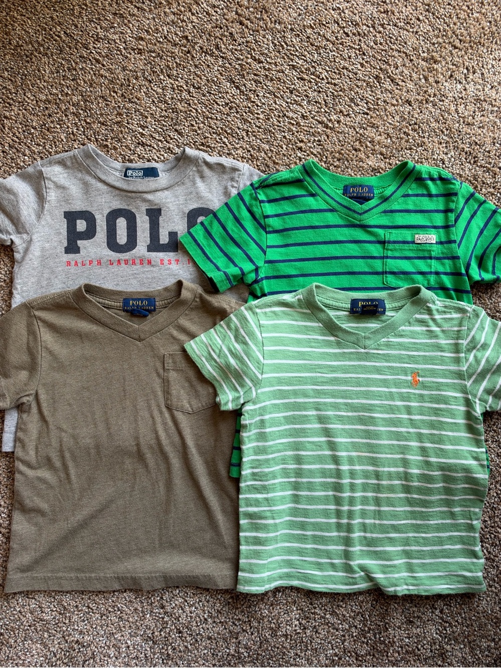 Polo by Ralph Lauren Boys Green & Gray Short Sleeve Graphic Tees (Set of 4)